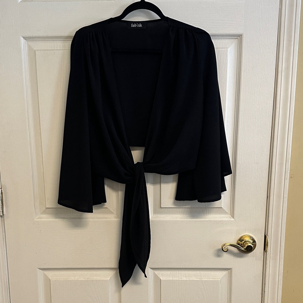 fab'rik Black Tie-Front Wrap